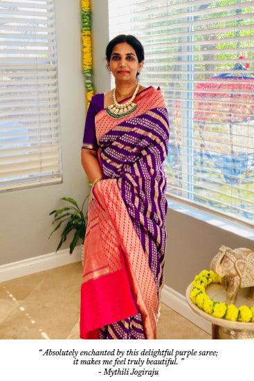Singhania's Customer Testimoniol - Enchanting Purple Saree