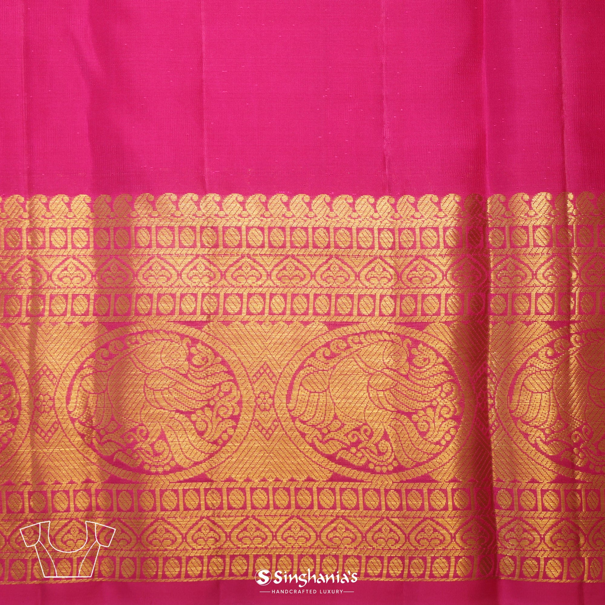 Pastel Mint Kanjivaram Silk Saree With Floral Design