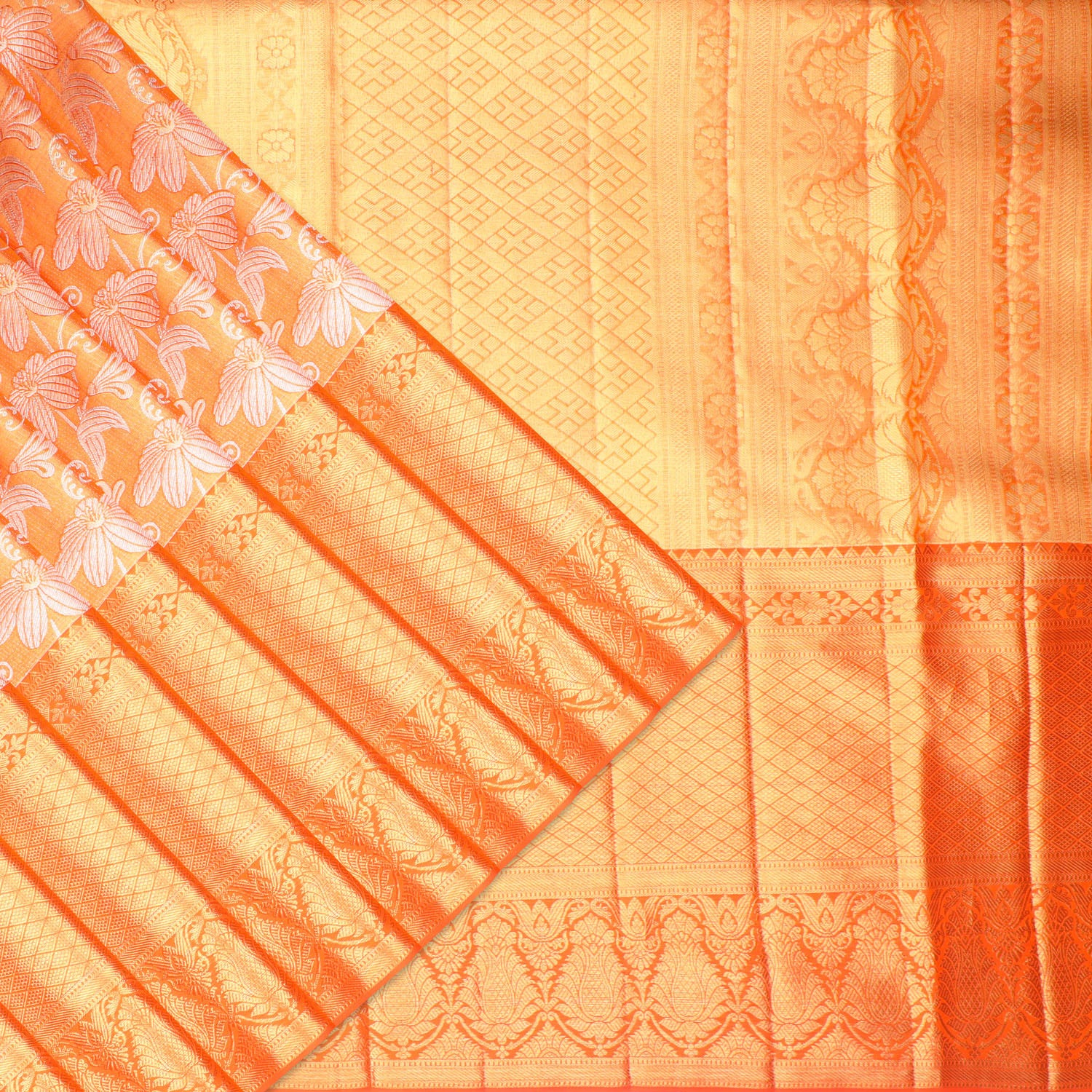 kanjivaram saree orange colour