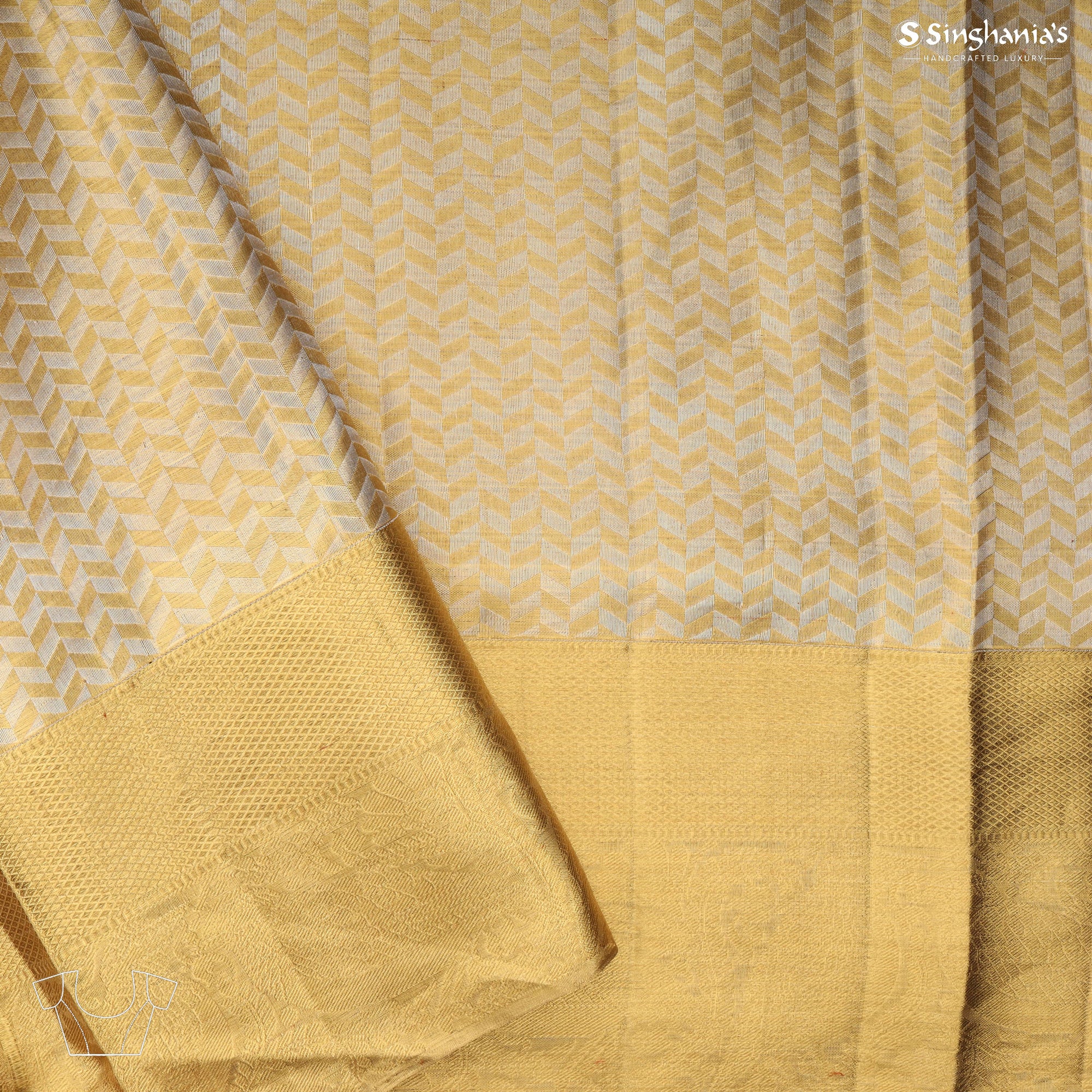 golden colour kanchipuram silk saree