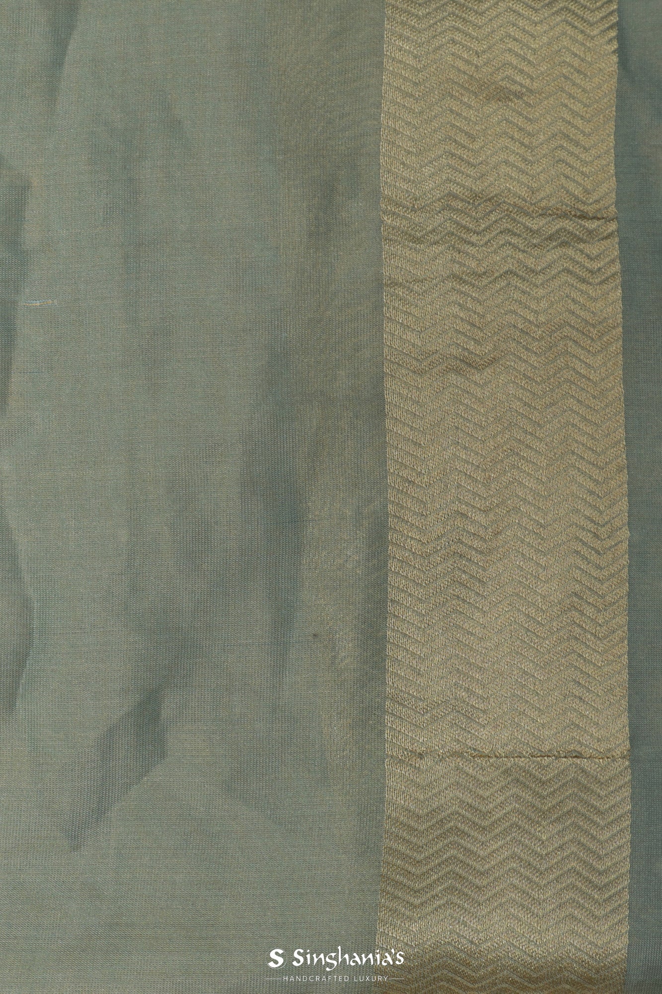 Stone Blue Tissue Banarasi Saree With Geometrical Pattern