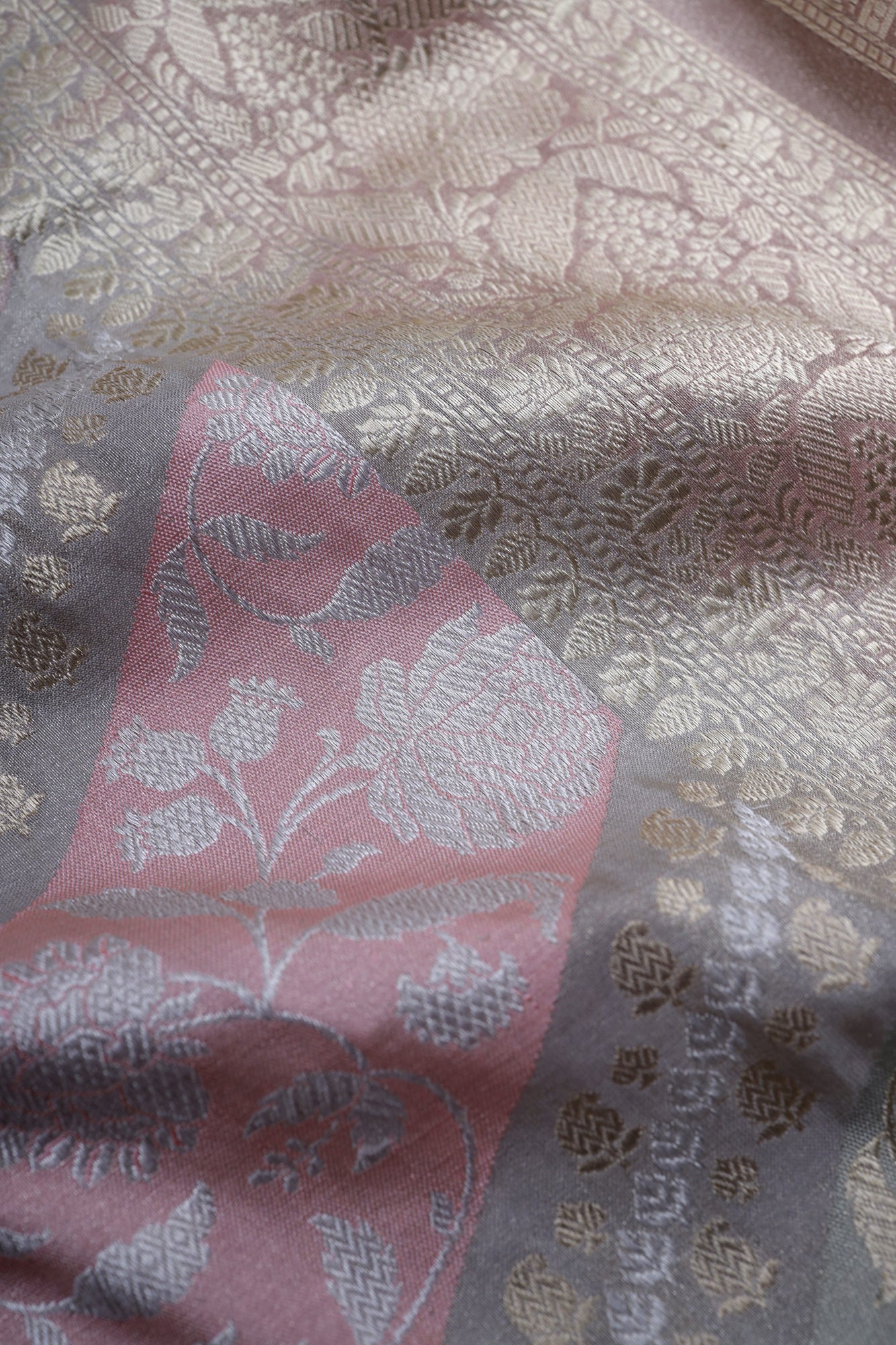 Multi-Colour Tissue Banarasi Saree With Floral Weaving