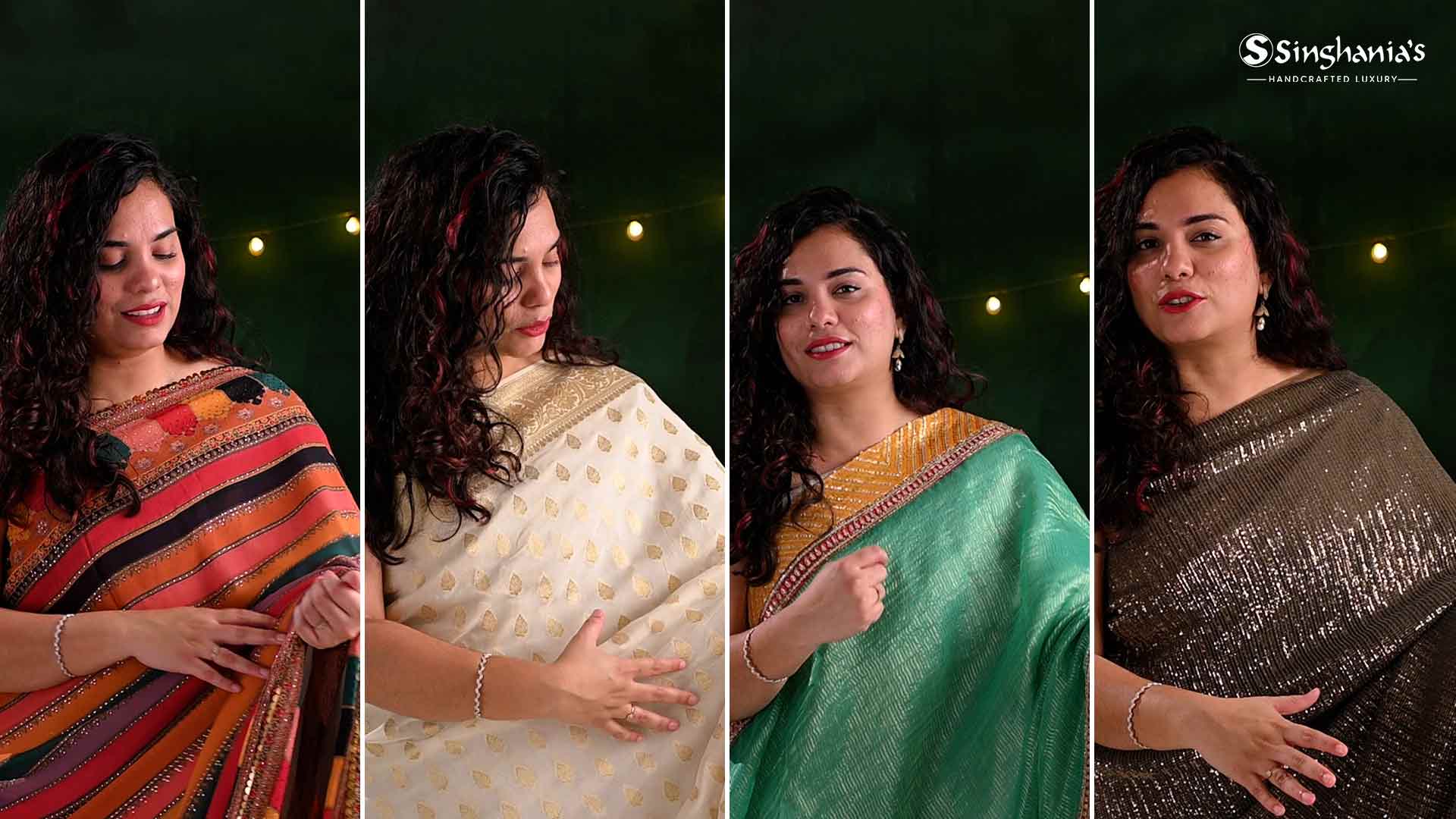 Singhanias Top 6 Sarees for Christmas Season !!