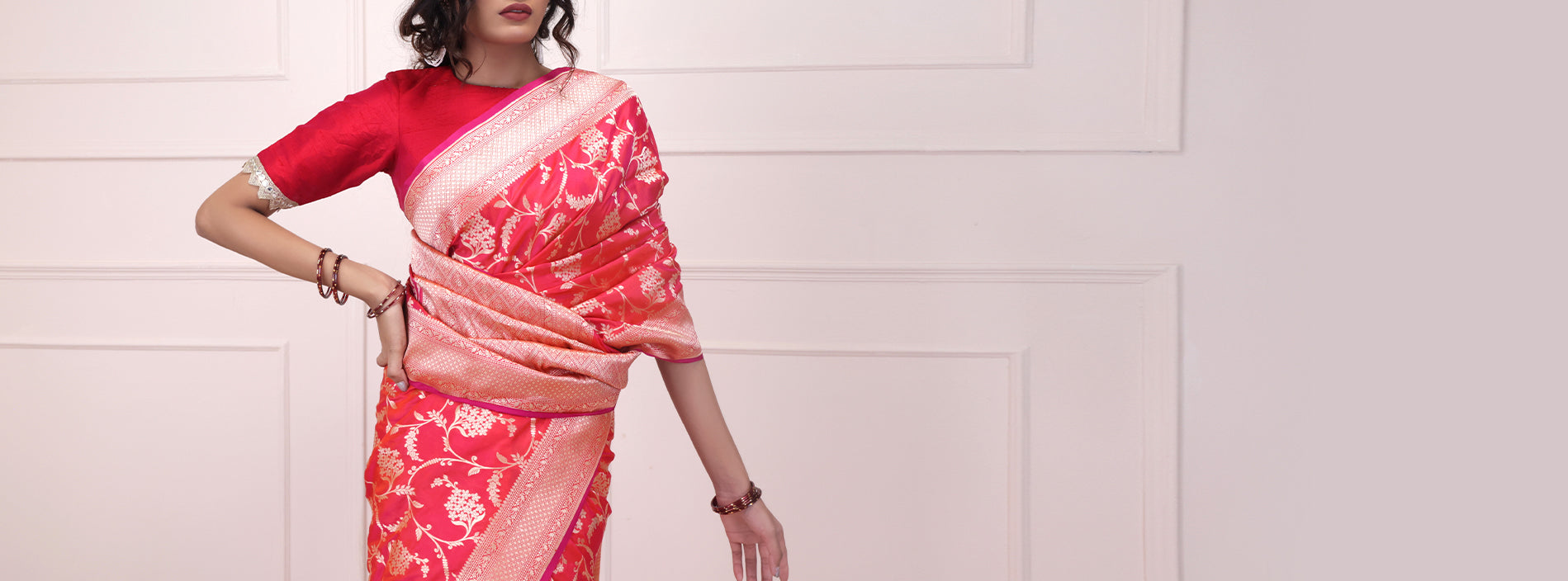 Floral Banarasi Silk Sarees