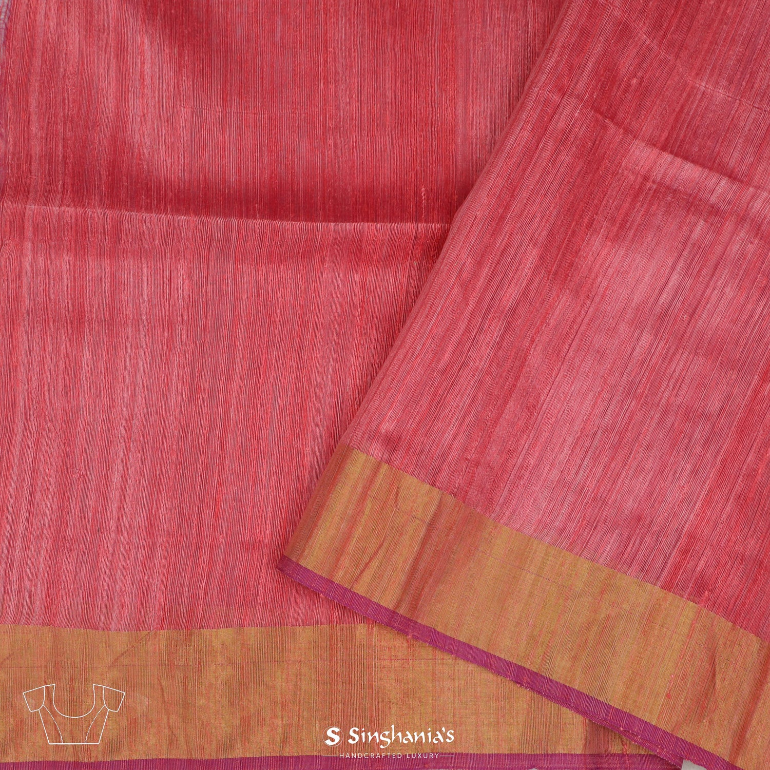 Sea Pink Plain Matka Silk Saree With Sequin Embroidery