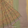 Old Yellow Printed Chiffon Saree With Floral Jaal Pattern