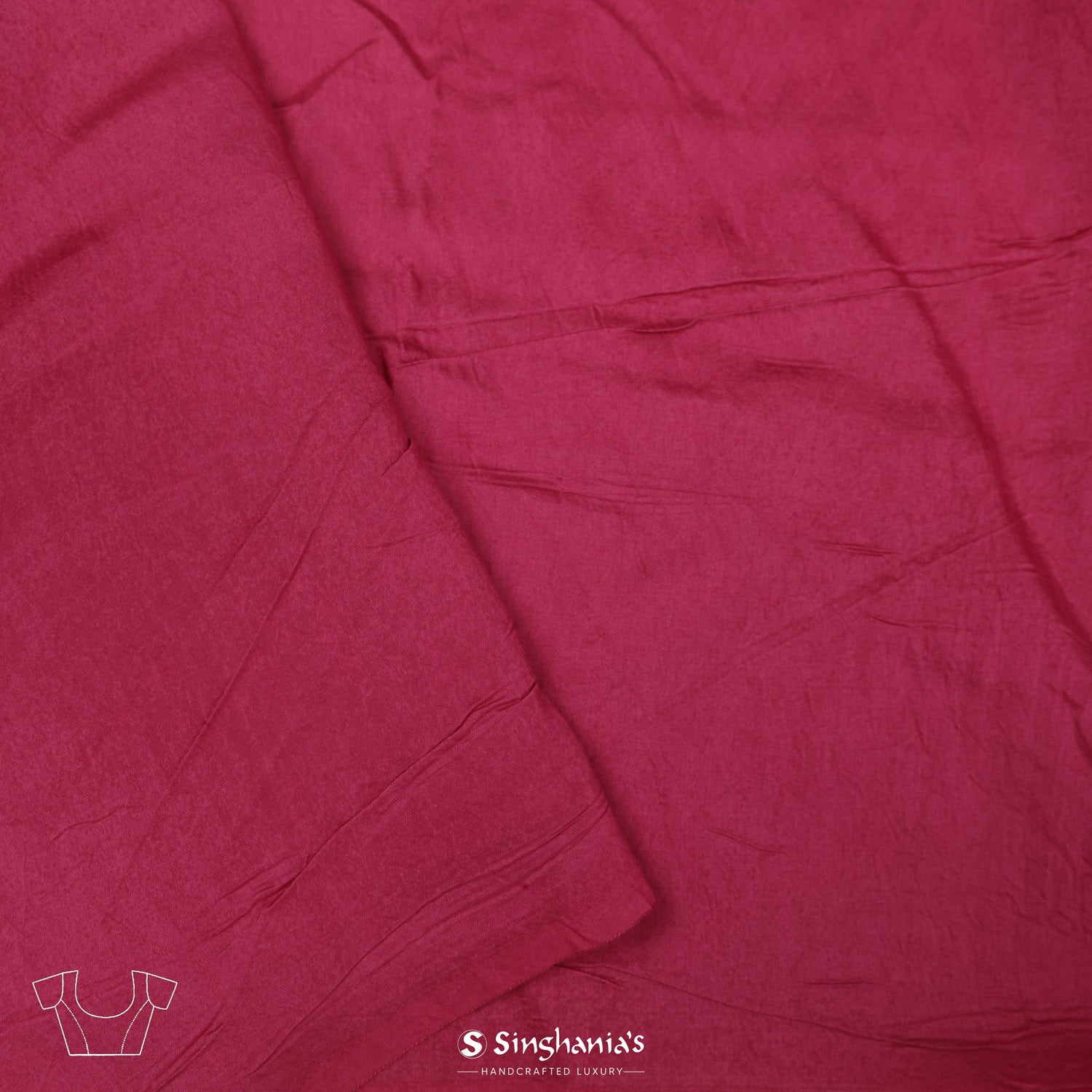 Dark Pink Cotton Saree With Printed Floral Pattern