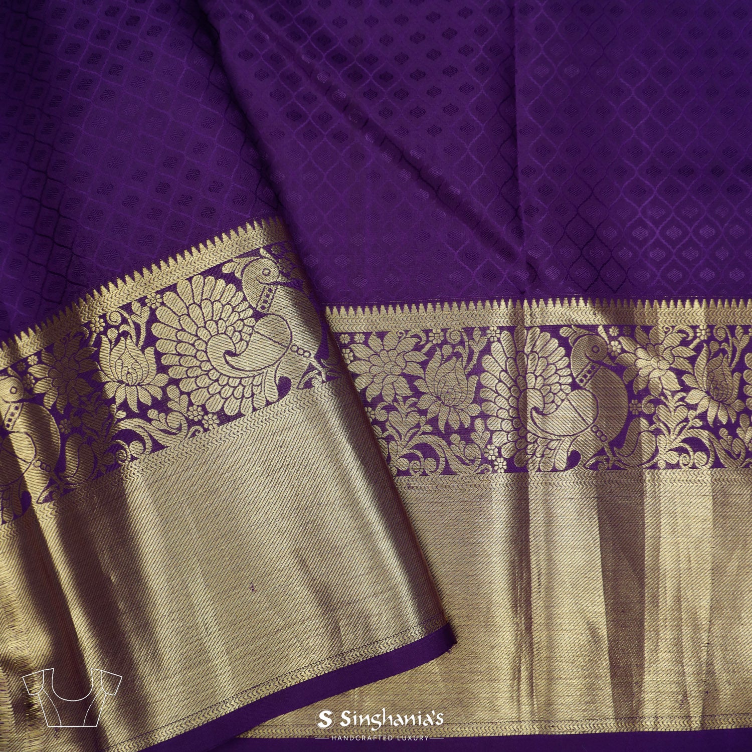 Vintage Yellow Kanjivaram Silk Saree With Floral Jaal Pattern