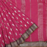 Dark Pink Cotton Saree With Floral Foil Print