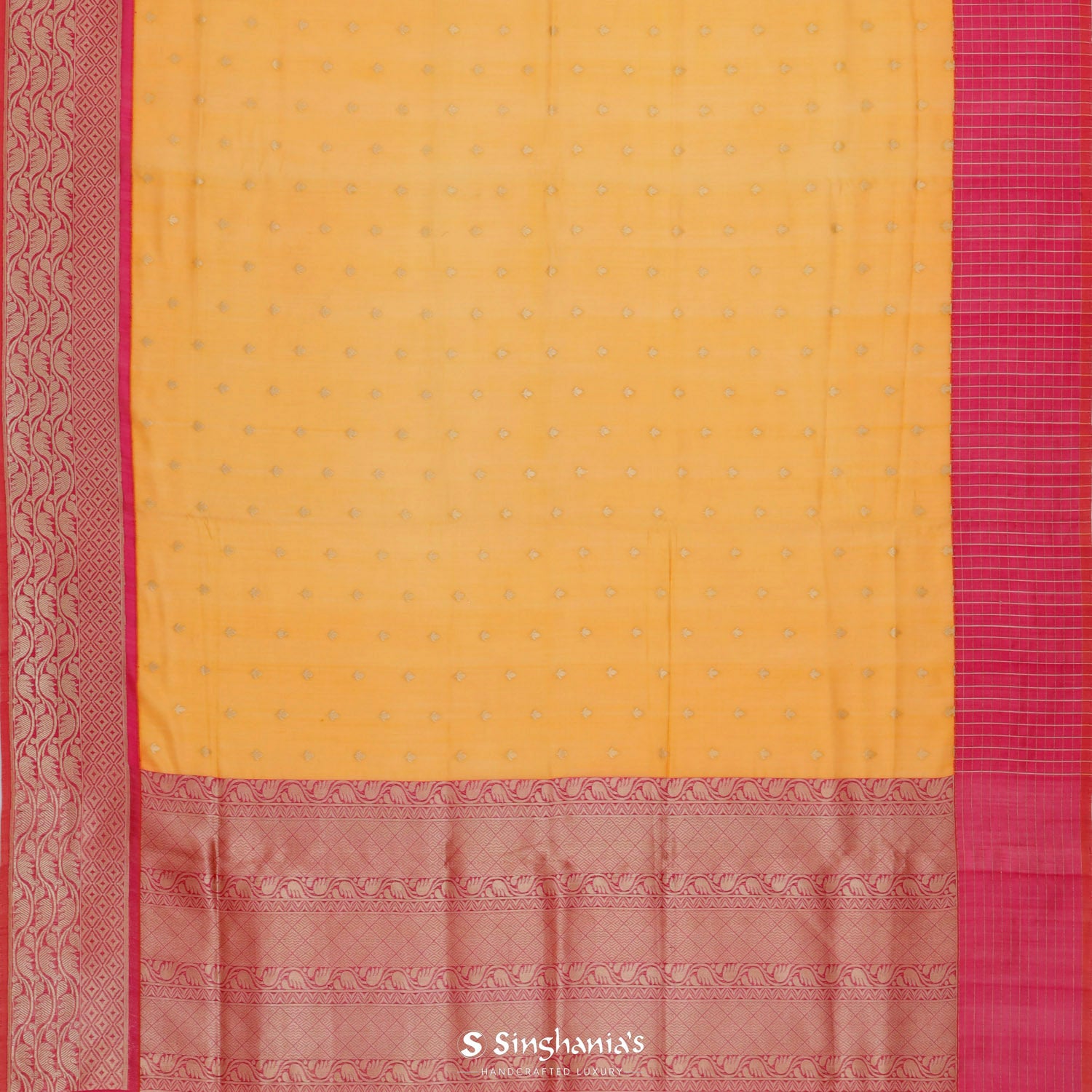 Cheese Orange Banarasi Silk Saree With Zari Weaving