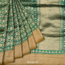 Fun Green Banarasi Saree With Floral Jaal Zari Weaving