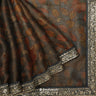 Gray Printed Tissue Saree With Floral Pattern