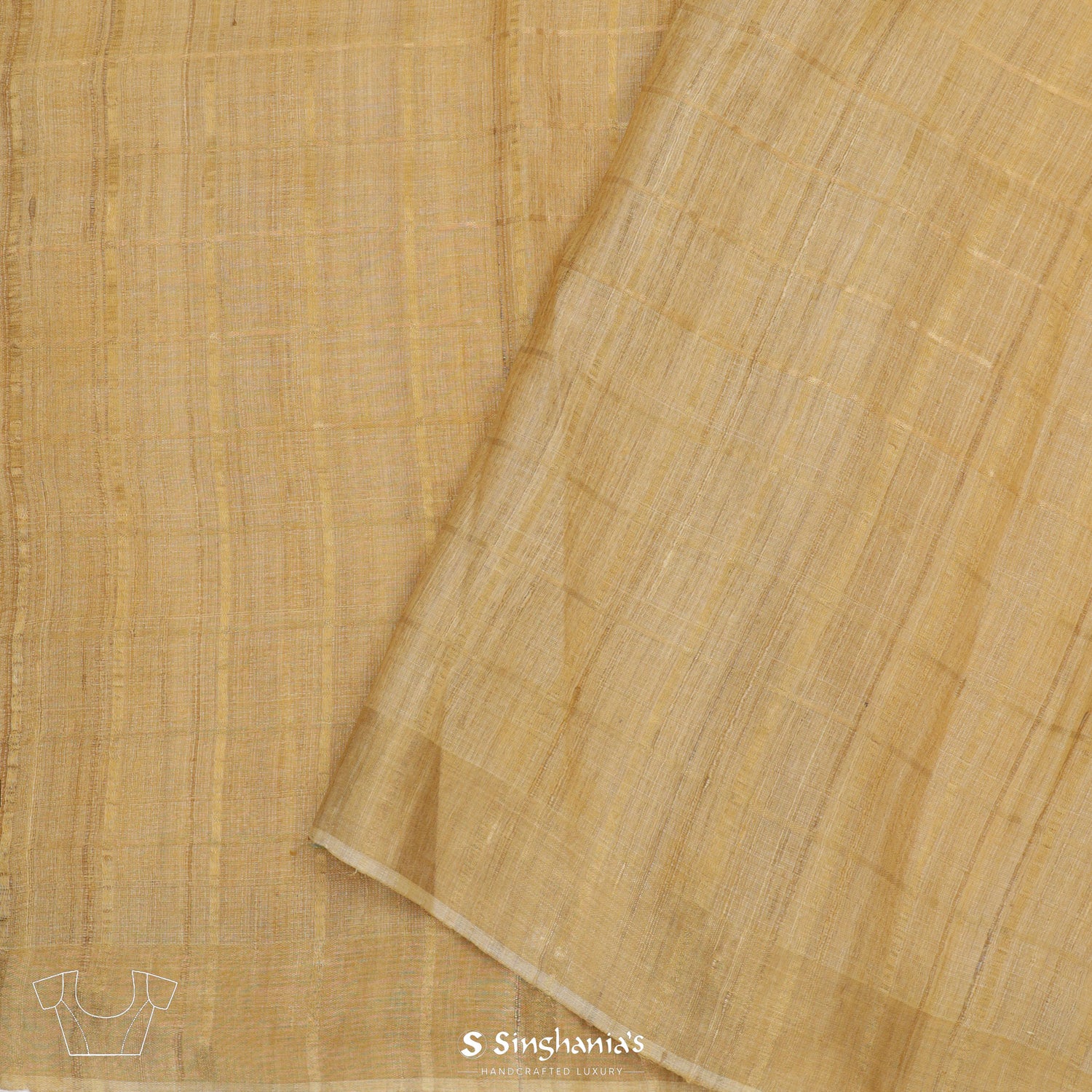 Firewood Brown Tussar Saree With Banarasi Weaving