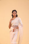 Canter Peach Organza Handcrafted Saree