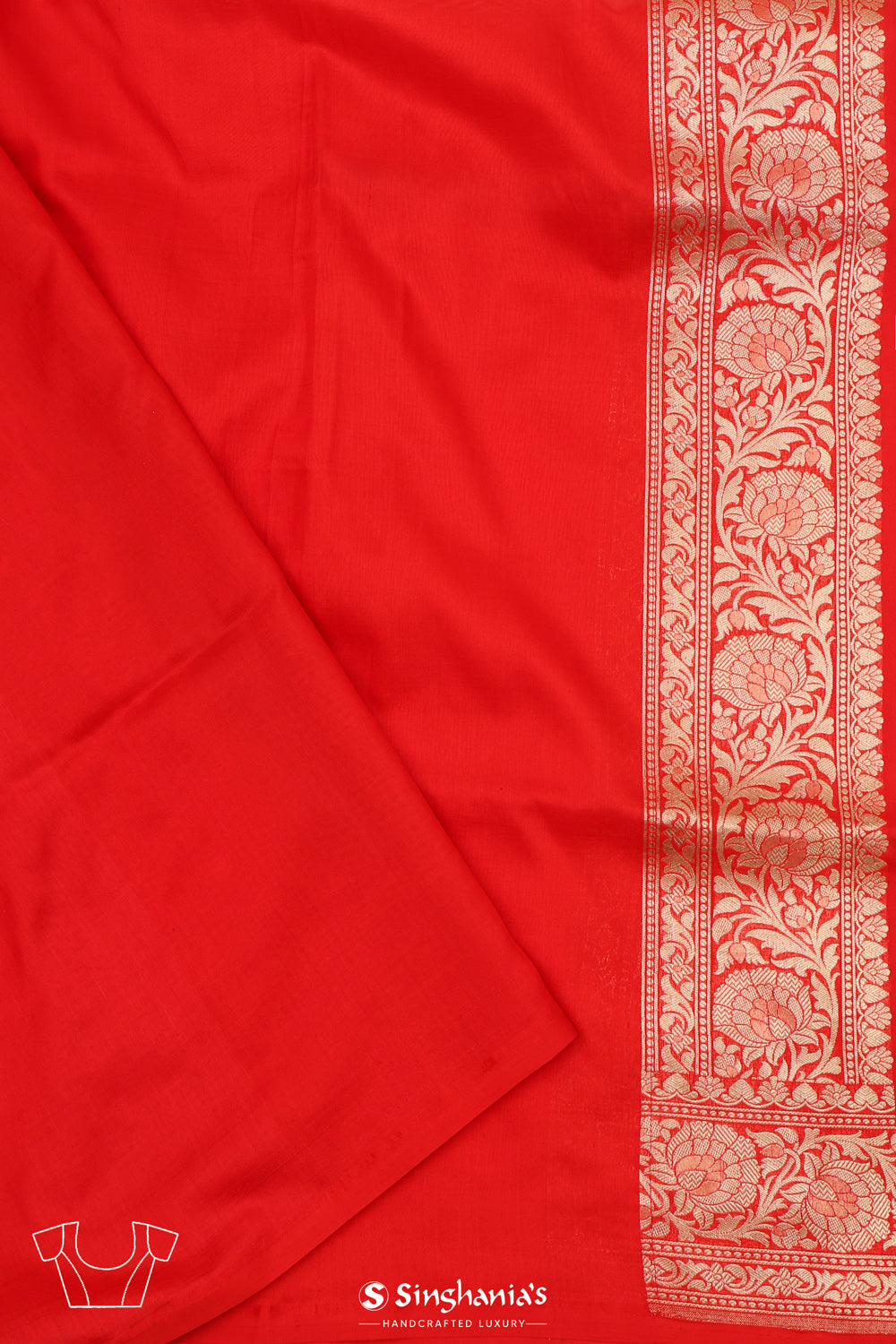 Persian Red Chiniya Banarasi Silk Saree