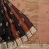 Brown Multi Color Organza Saree With Embroidery