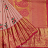 Pastel Pink Kanjivaram Silk Saree With Floral Jaal Pattern