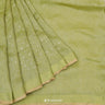 Medium Spring Green Linen Saree With Foil Print