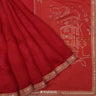 Ajax Red Organza Saree With Bandhani And Mukaish Work