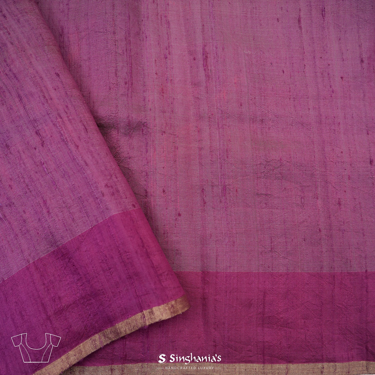 Dark Blue Dupion Saree With Banarasi Weaving