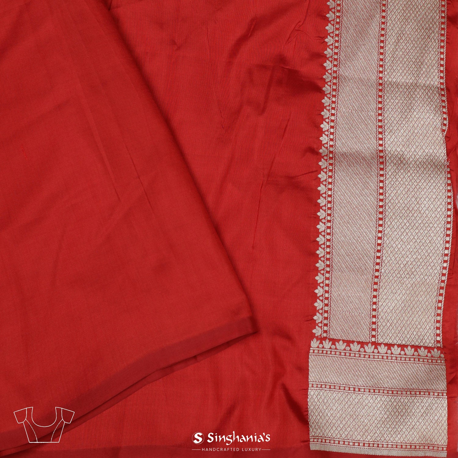 Brink Pink Silk Saree With Banarasi Weaving