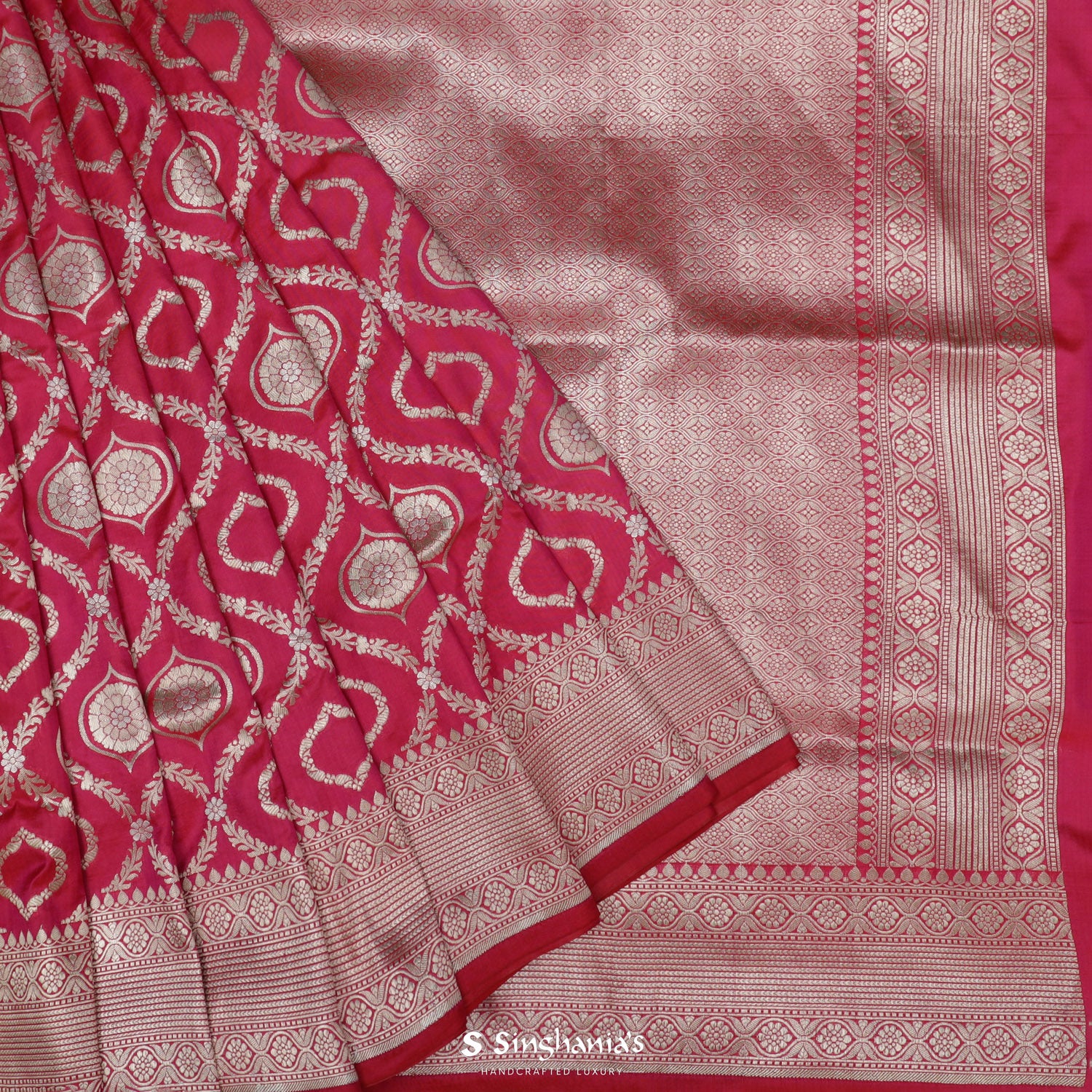 Steel Pink Organza Saree With Banarasi Weaving