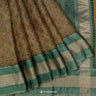 Amber Yellow Printed Maheshwari Saree With Floral Pattern