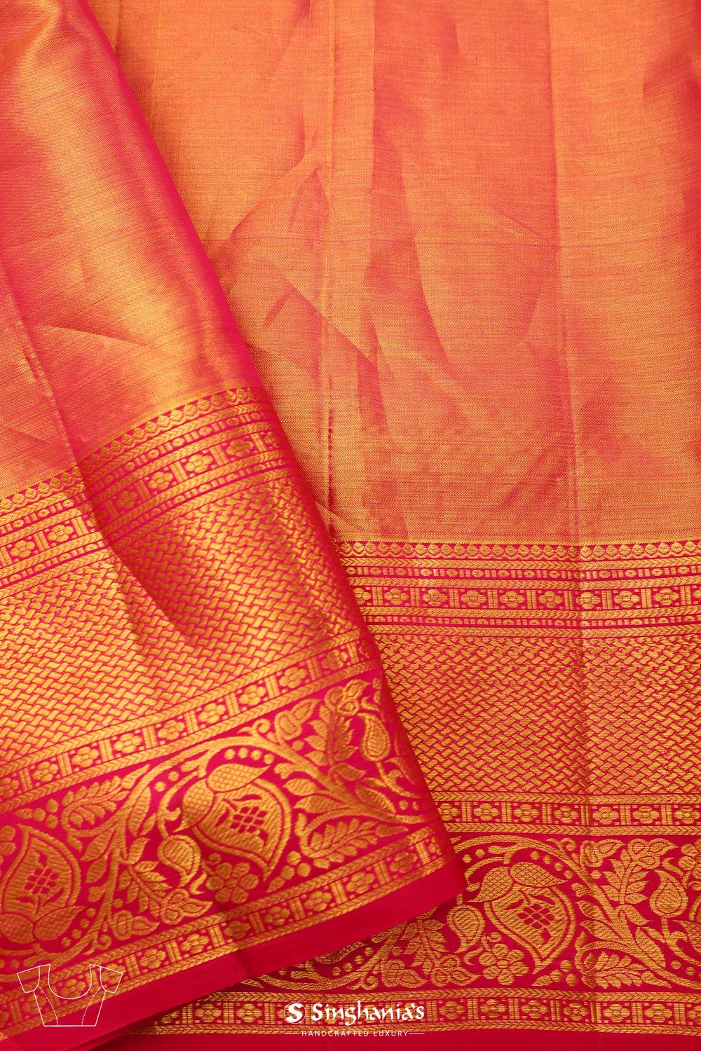 Columbia Yellow Tissue Kanjivaram Saree With Floral Geometric Weaving