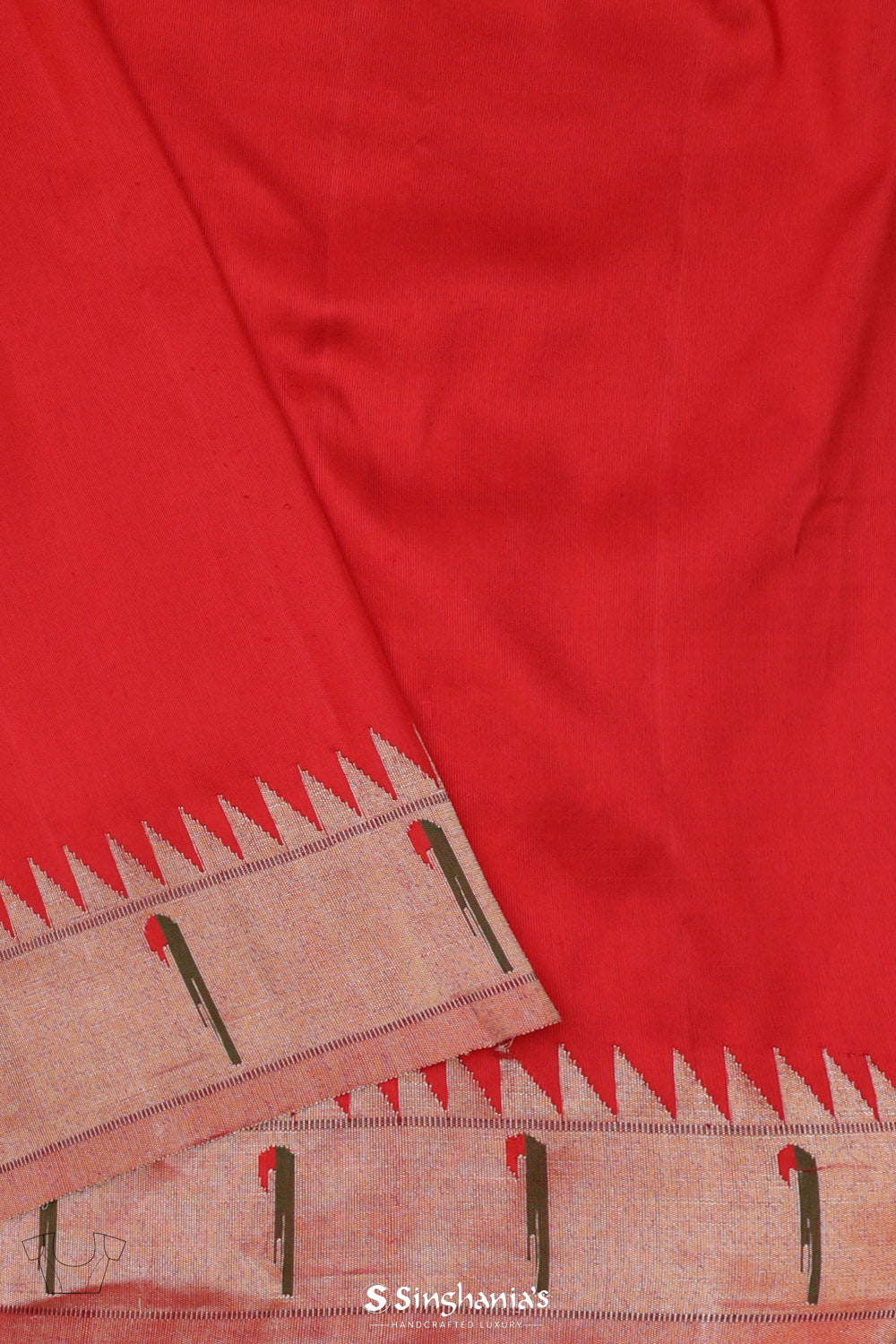 Imperial Red Paithani Handloom Silk Saree