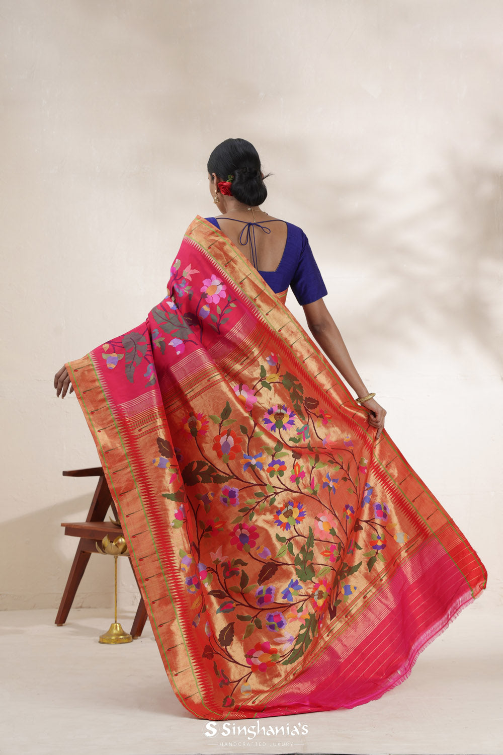 Desire Red Paithani Handloom Silk Saree