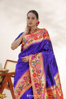 Royal Blue Paithani Handloom Silk Saree