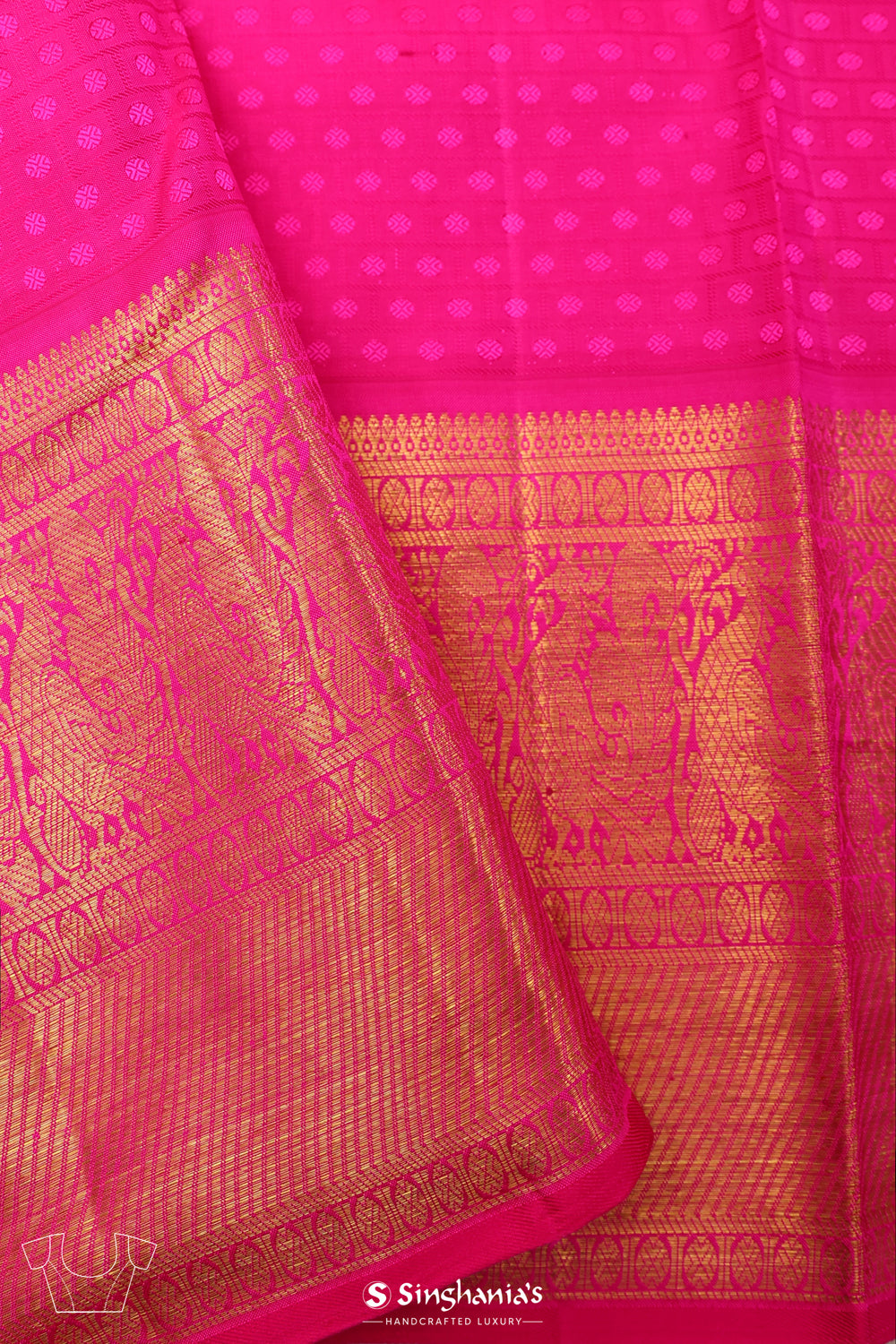 Mint Greeen Kanjivaram Silk Saree With Contrast Border