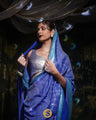 Egyptian Blue Georgette Saree With Sequin Embroidery