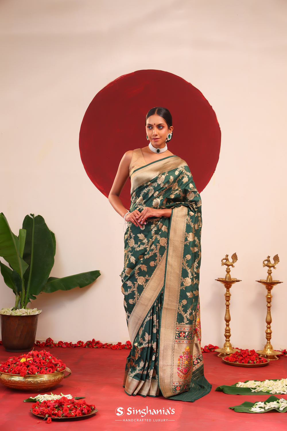 Castleton Green Meenakari Banarasi Silk Saree