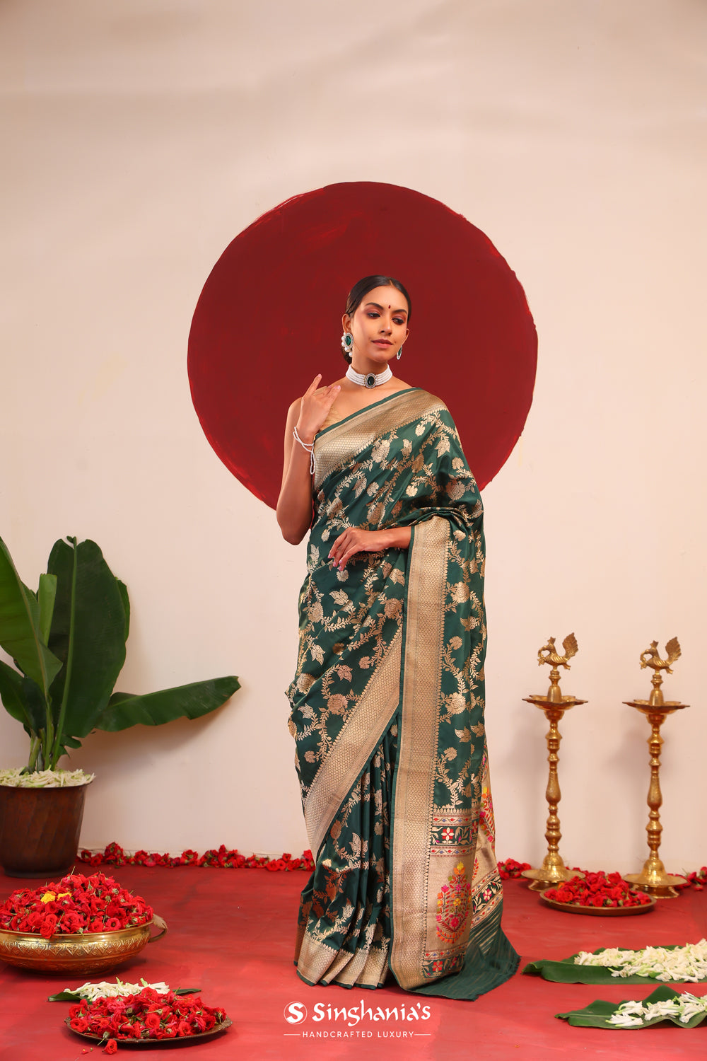 Castleton Green Meenakari Banarasi Silk Saree