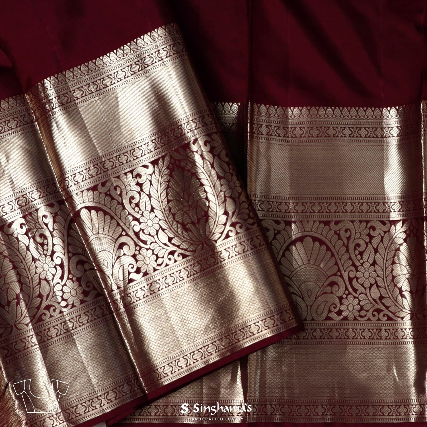 Rouge Pink Kanjivaram Saree With Floral Jaal Pattern