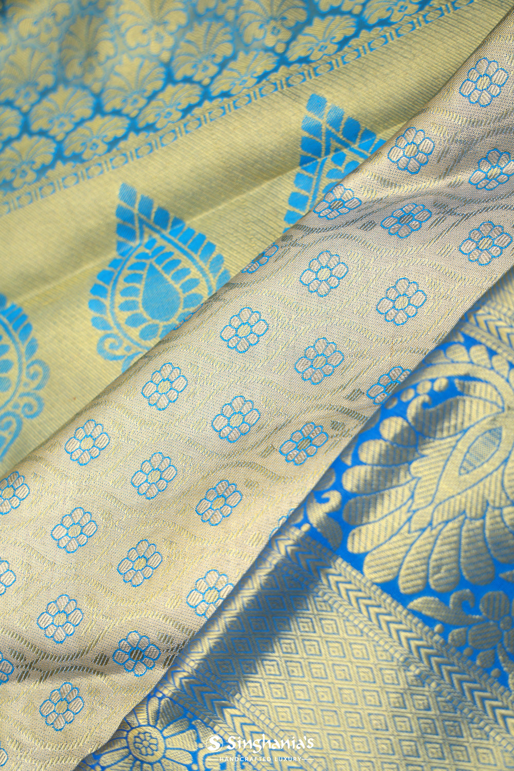 Celadon Gold Jaal Kanjivaram Silk Saree