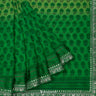 Pleasing Green Printed Georgette Saree With Floral Pattern