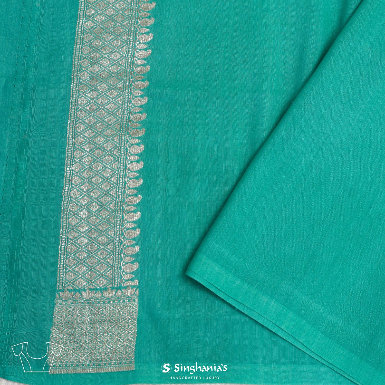 Coral Pink Tussar Saree With Banarasi Weaving