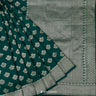 Bright Bottle Green Tussar Saree With Floral Weaving