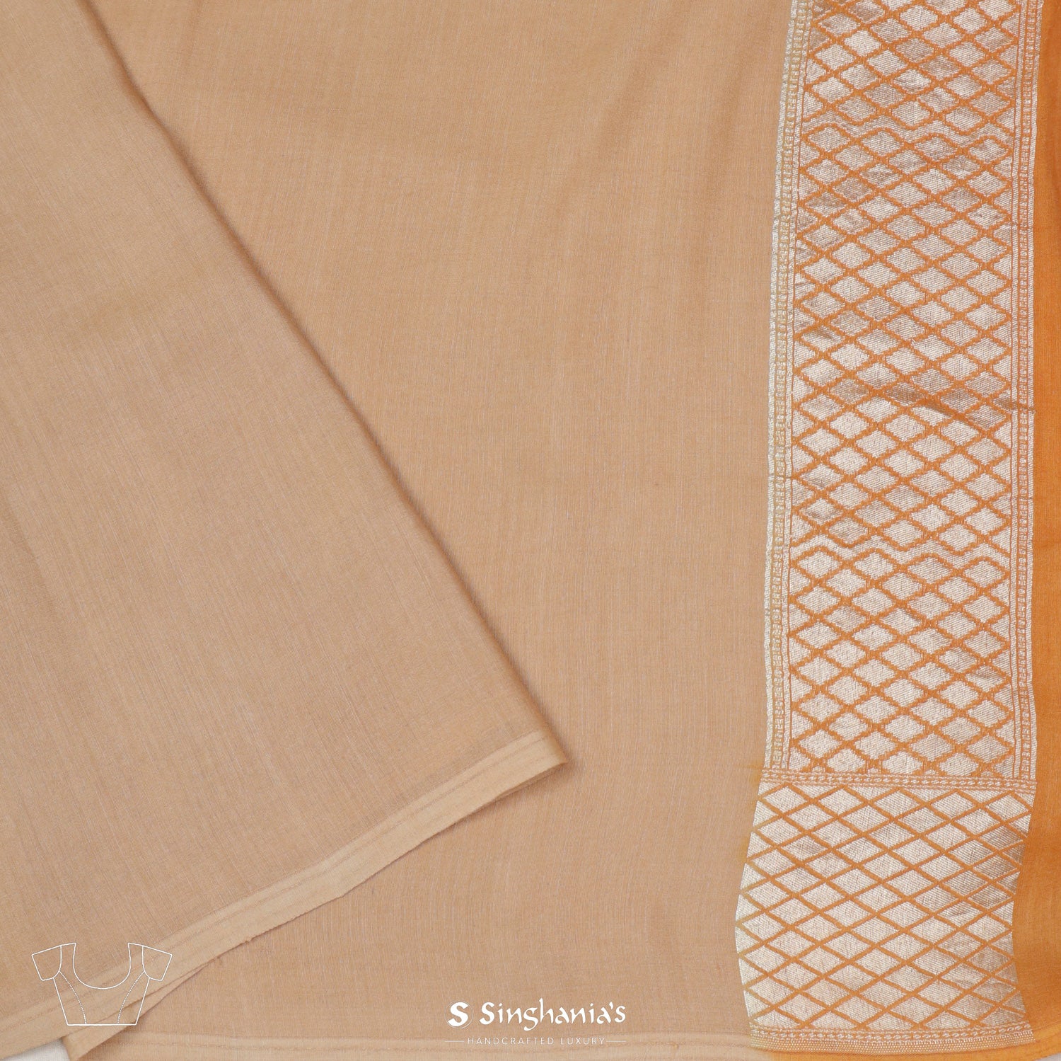 Pastel Cream Multicolour Tussar Saree With Banarasi Weaving