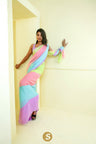 Purple - Multicolour Georgette Designer Saree