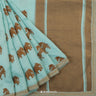 Pale Light Blue Silk Saree With Banarasi Weaving