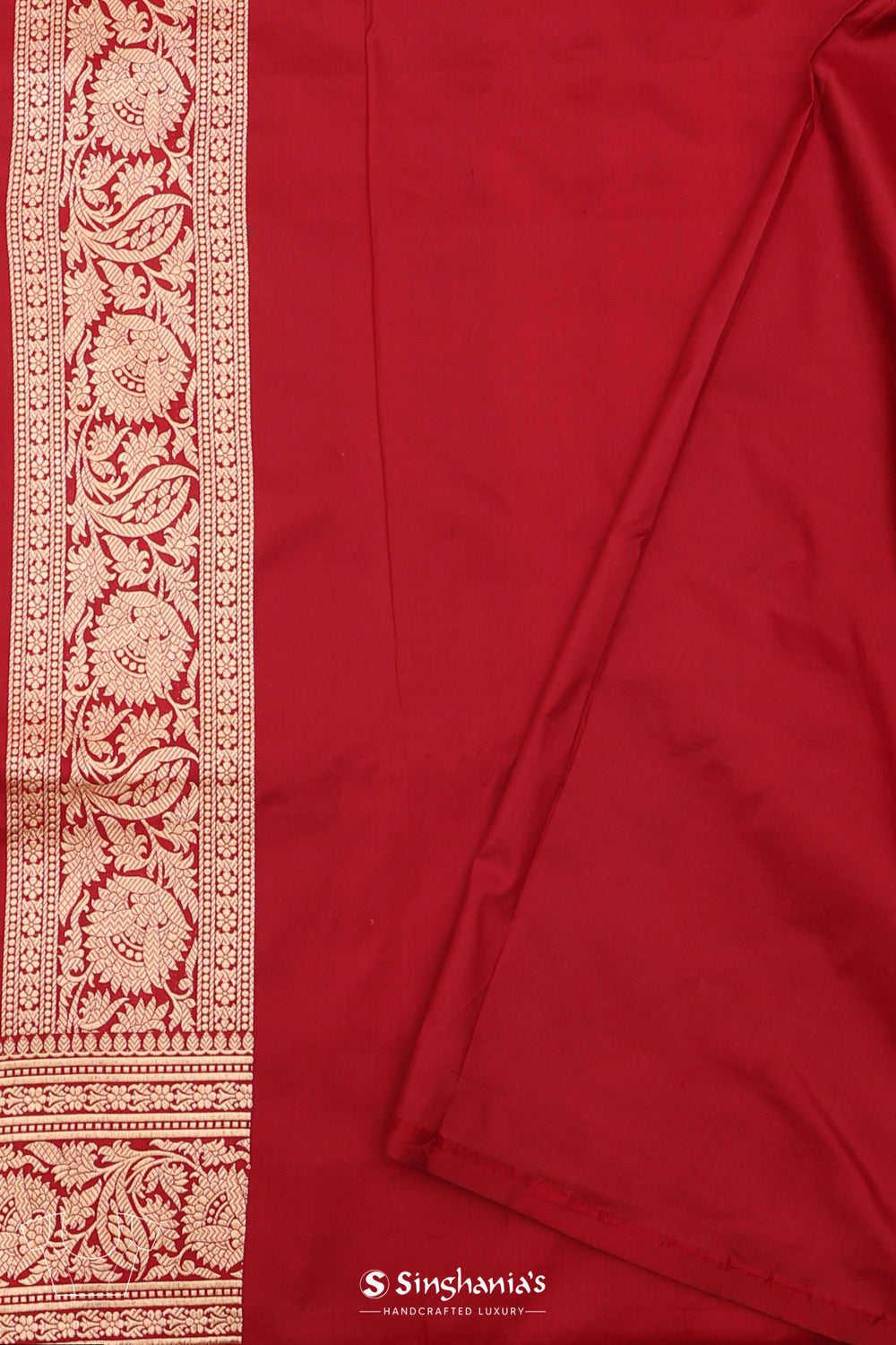 Royal Maroon Banarasi Silk Saree With Zari Weave