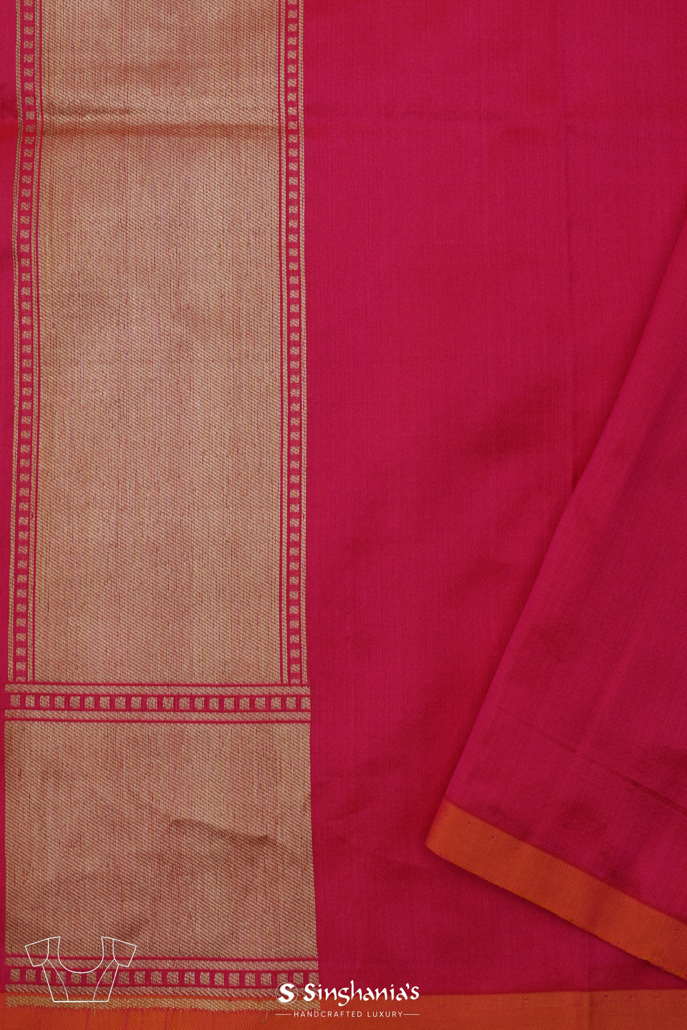 Hot Pink Banarasi Silk Saree With Flora-Fauna Motifs