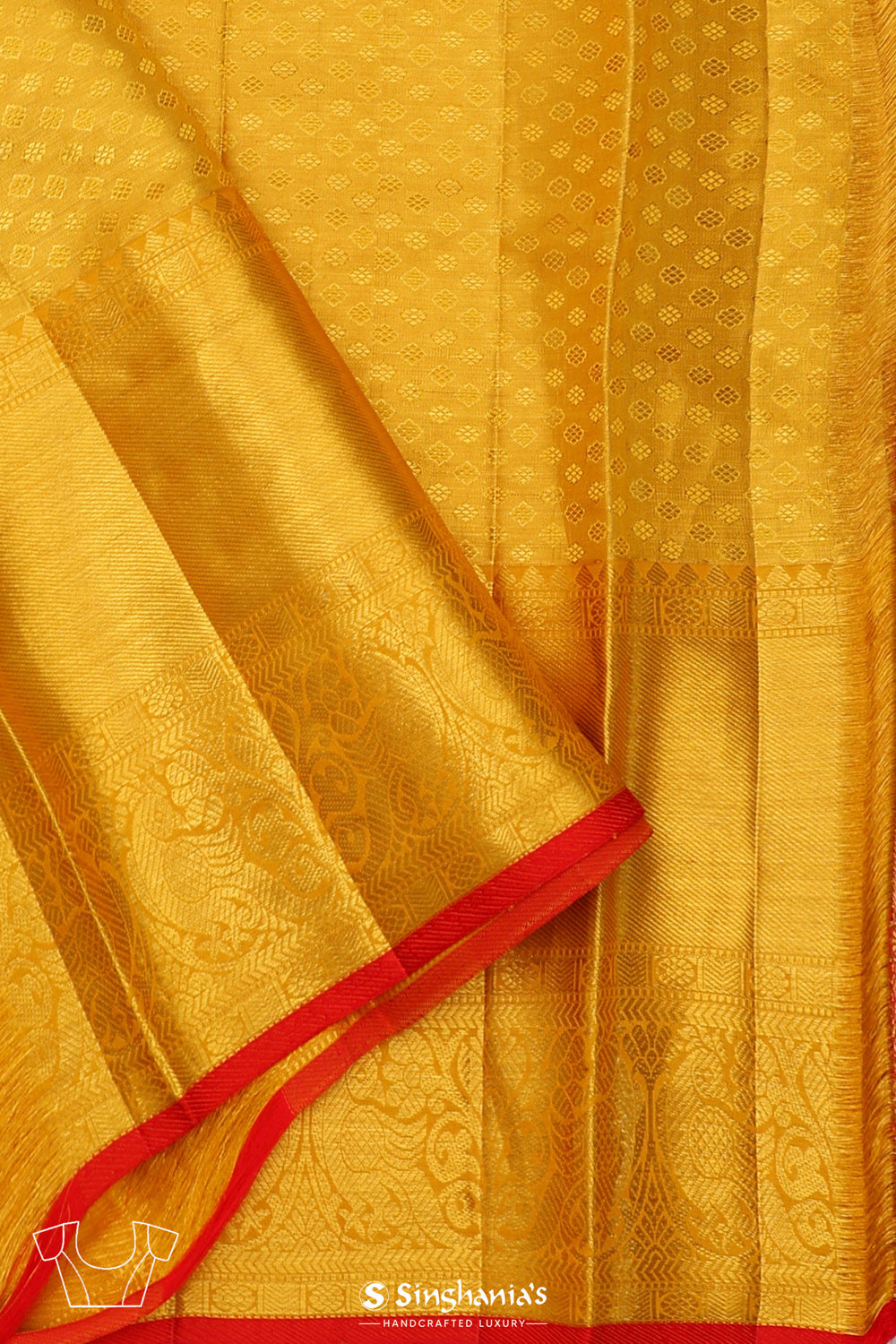 Pastel Gold Jaal Kanjivaram Silk Saree