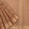 Faded Orange Kota Silk Saree With Mukaish Work In Grid Pattern