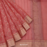 Sea Pink Kota Silk Saree With Mukaish Work In Grid Pattern
