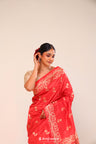 Imperial Red Chiniya Banarasi Silk Saree