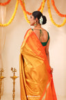 Green Gold Tissue Kanjivaram Saree With Floral Jaal Weaving